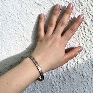 Vintage Sterling Silver Etched Star Cuff Bracelet | Minimalist Boho